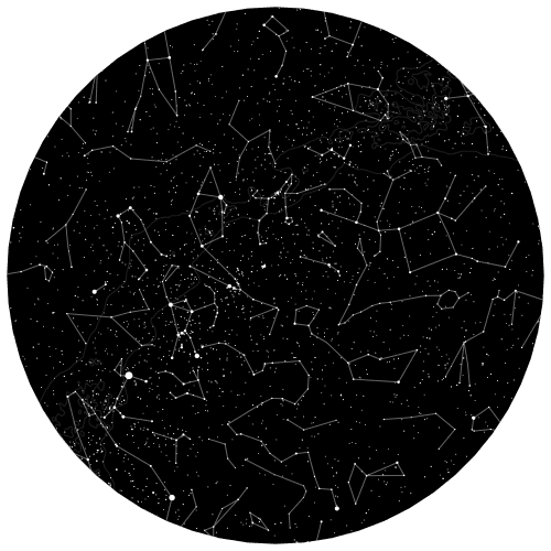 A generated star map, rendered from the Starmap360 API